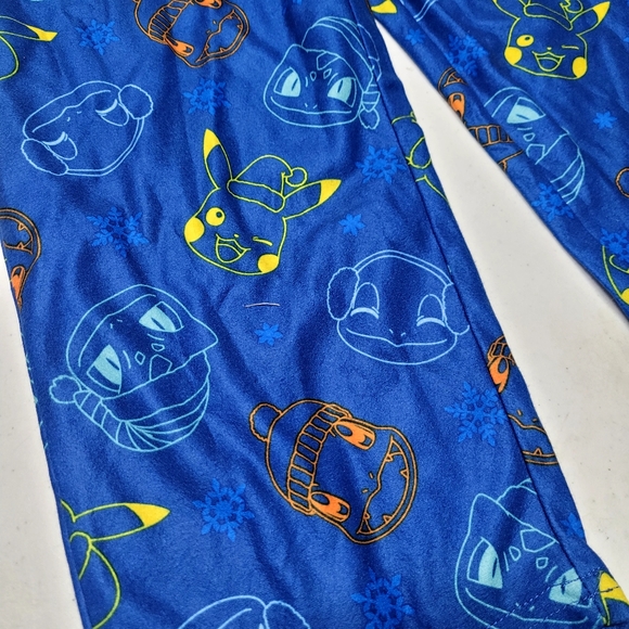 New! Boys' Pokemon Pikachu Coat Pajama Set - Blue - Picture 9 of 9